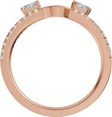 14K Gold Straight Baguette Lab-Grown Diamond Wrap-Style Ring Enhancer - Rose Gold - view 2