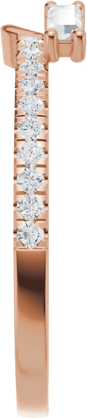 14K Gold Straight Baguette Lab-Grown Diamond Wrap-Style Ring Enhancer - Rose Gold - view 4