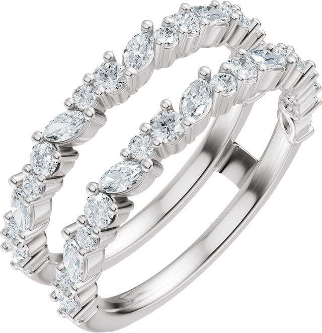 14K Gold Marquise Lab-Grown Diamond Accented Ring Guard – 3x1.5mm - White Gold