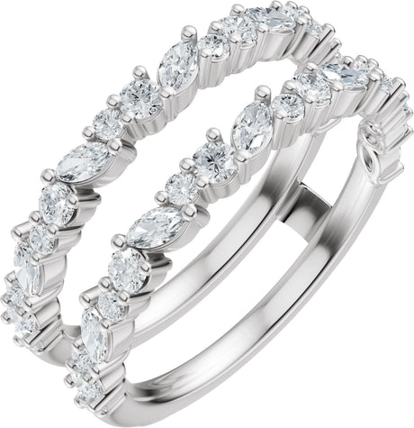 Platinum Marquise Lab-Grown Diamond Accented Ring Guard – 3x1.5mm