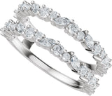 Platinum Marquise Natural Diamond Accented Ring Guard – 3x1.5mm - view 5