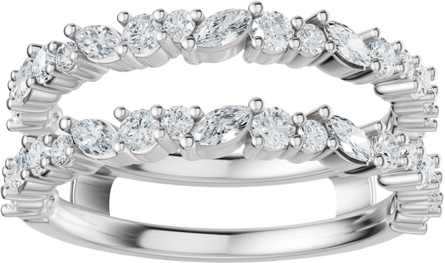 Platinum Marquise Lab-Grown Diamond Accented Ring Guard – 3x1.5mm - view 3