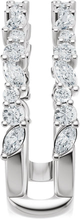 Platinum Marquise Lab-Grown Diamond Accented Ring Guard – 3x1.5mm - view 4