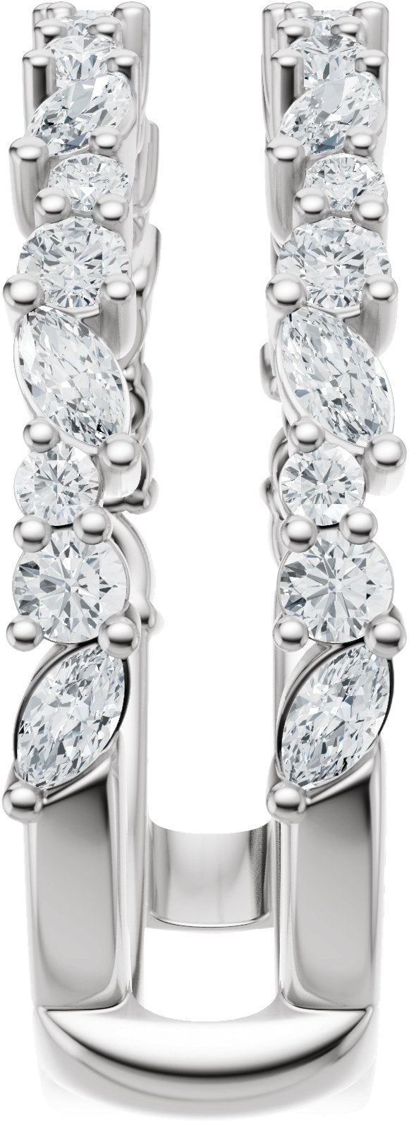 Platinum Marquise Lab-Grown Diamond Accented Ring Guard – 3x1.5mm - view 4
