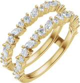 14K Gold Marquise Lab-Grown Diamond Accented Ring Guard – 3x1.5mm - Yellow Gold