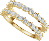 14K Gold Marquise Natural Diamond Accented Ring Guard – 3x1.5mm - Yellow Gold - view 5