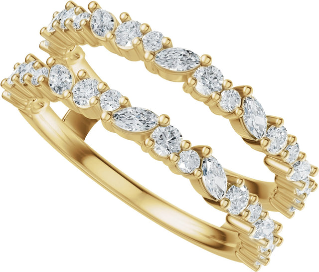 14K Gold Marquise Lab-Grown Diamond Accented Ring Guard – 3x1.5mm - Yellow Gold - view 5