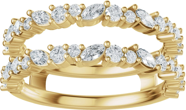 14K Gold Marquise Lab-Grown Diamond Accented Ring Guard – 3x1.5mm - Yellow Gold - view 3