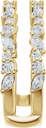 14K Gold Marquise Lab-Grown Diamond Accented Ring Guard – 3x1.5mm - Yellow Gold - view 4