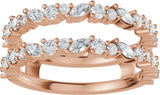 14K Gold Marquise Lab-Grown Diamond Accented Ring Guard – 3x1.5mm - Rose Gold - view 4