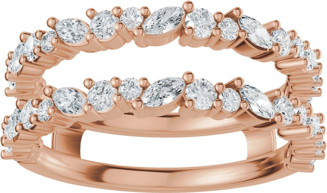 14K Gold Marquise Lab-Grown Diamond Accented Ring Guard – 3x1.5mm - Rose Gold - view 4