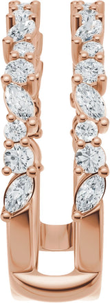 14K Gold Marquise Natural Diamond Accented Ring Guard – 3x1.5mm - Rose Gold - view 5
