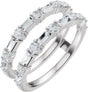 Platinum Straight Baguette Lab-Grown Diamond Accented Ring Guard