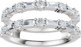 Platinum Straight Baguette Lab-Grown Diamond Accented Ring Guard - view 3
