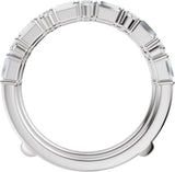 Platinum Straight Baguette Lab-Grown Diamond Accented Ring Guard - view 2