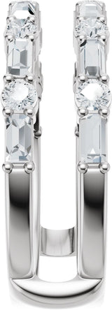 Platinum Straight Baguette Lab-Grown Diamond Accented Ring Guard - view 4