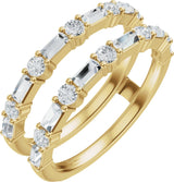 14K Gold Straight Baguette Lab-Grown Diamond Accented Ring Guard – 3x1.5mm - Yellow Gold