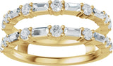 14K Gold Straight Baguette Lab-Grown Diamond Accented Ring Guard – 3x1.5mm - Yellow Gold - view 3