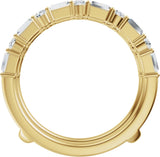 14K Gold Straight Baguette Natural Diamond Accented Ring Guard – 3x1.5mm - Yellow Gold - view 2
