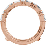 14K Gold Straight Baguette Natural Diamond Accented Ring Guard – 3x1.5mm - Rose Gold - view 2