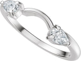 14K Gold Pear Natural Diamond Wrap-Style Ring Enhancer - 1/3 CTW - White Gold - view 10