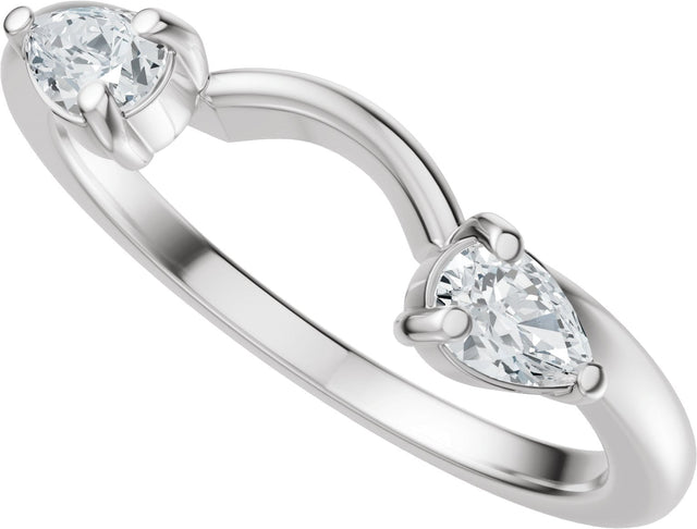Platinum Pear Natural Diamond Wrap-Style Ring Enhancer - 1/3 CTW - view 10