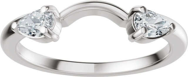 Platinum Pear Natural Diamond Wrap-Style Ring Enhancer - 1/3 CTW - view 8