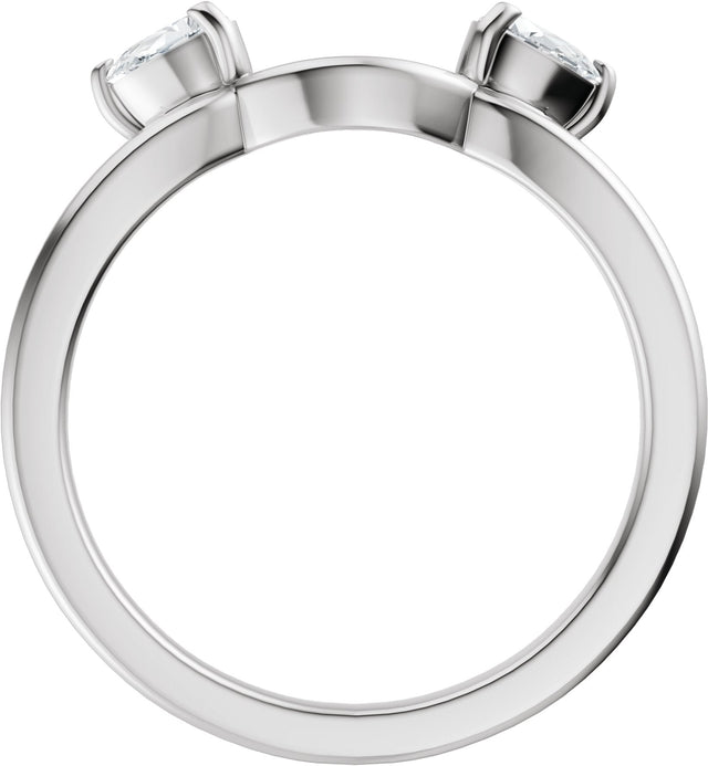 Platinum Pear Lab-Grown Diamond Wrap-Style Ring Enhancer - 1/3 CTW - view 7