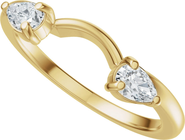 14K Gold Pear Lab-Grown Diamond Wrap-Style Ring Enhancer - 1/3 CTW - Yellow Gold - view 10