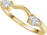 14K Gold Pear Natural Diamond Wrap-Style Ring Enhancer - 1/3 CTW - Yellow Gold - view 10
