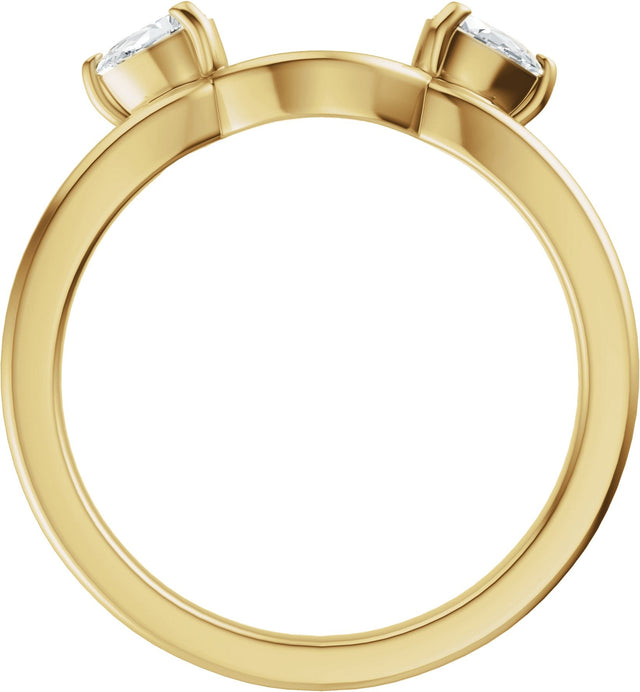 14K Gold Pear Natural Diamond Wrap-Style Ring Enhancer - 1/3 CTW - Yellow Gold - view 7