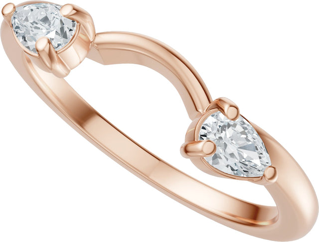 14K Gold Pear Lab-Grown Diamond Wrap-Style Ring Enhancer - 1/3 CTW - Rose Gold - view 10