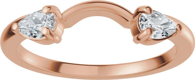 14K Gold Pear Natural Diamond Wrap-Style Ring Enhancer - 1/3 CTW - Rose Gold - view 8