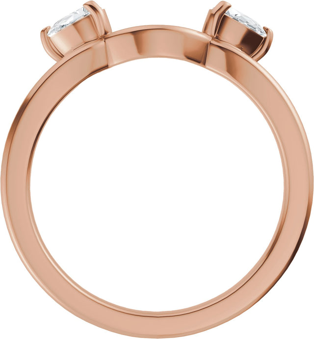 14K Gold Pear Lab-Grown Diamond Wrap-Style Ring Enhancer - 1/3 CTW - Rose Gold - view 7