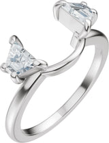 Platinum Trapezoid Lab-Grown Diamond Wrap Ring Enhancer