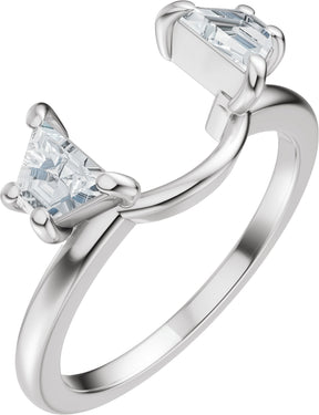 Platinum Trapezoid Lab-Grown Diamond Wrap Ring Enhancer