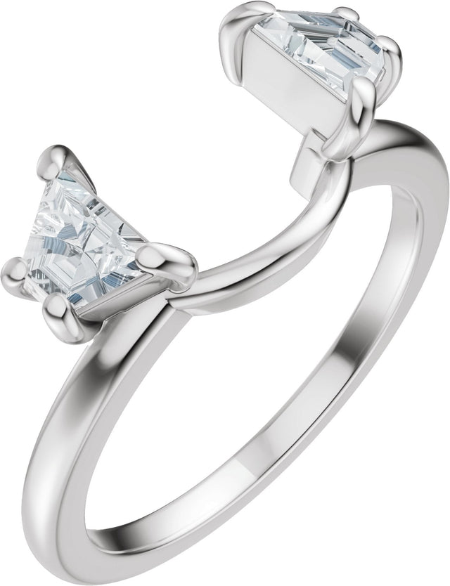 Platinum Trapezoid Lab-Grown Diamond Wrap Ring Enhancer