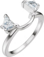 Platinum Trapezoid Lab-Grown Diamond Wrap Ring Enhancer
