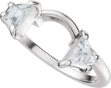Platinum Trapezoid Lab-Grown Diamond Wrap Ring Enhancer - view 5
