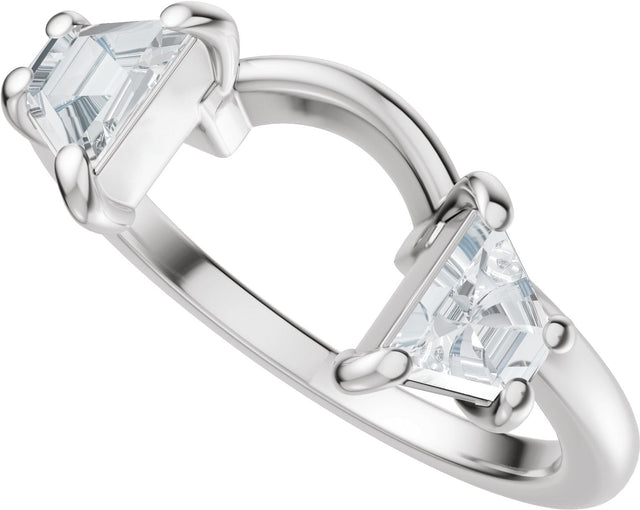 Platinum Trapezoid Lab-Grown Diamond Wrap Ring Enhancer - view 5