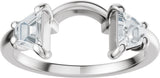 Platinum Trapezoid Lab-Grown Diamond Wrap Ring Enhancer - view 3