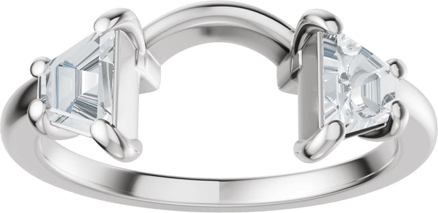 Platinum Trapezoid Lab-Grown Diamond Wrap Ring Enhancer - view 3