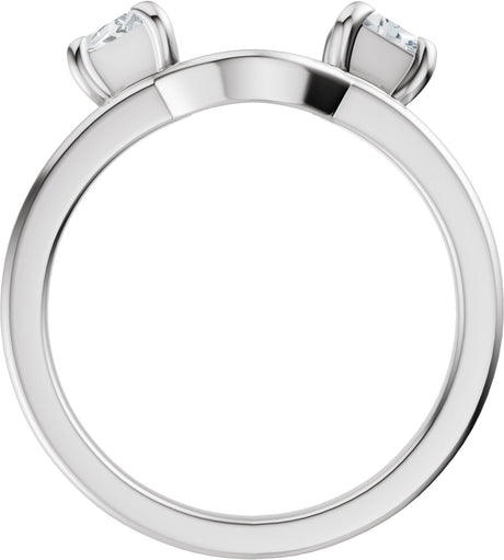 Platinum Trapezoid Lab-Grown Diamond Wrap Ring Enhancer - view 2