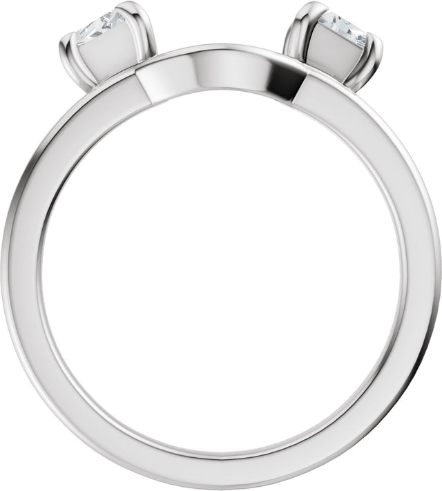 Platinum Trapezoid Lab-Grown Diamond Wrap Ring Enhancer - view 2
