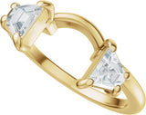 14K Gold Trapezoid Lab-Grown Diamond Wrap Ring Enhancer - Yellow Gold - view 5