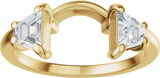 14K Gold Trapezoid Lab-Grown Diamond Wrap Ring Enhancer - Yellow Gold - view 3