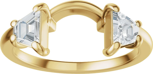 14K Gold Trapezoid Lab-Grown Diamond Wrap Ring Enhancer - Yellow Gold - view 3