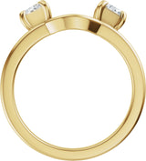 14K Gold Trapezoid Lab-Grown Diamond Wrap Ring Enhancer - Yellow Gold - view 2