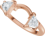 14K Gold Trapezoid Lab-Grown Diamond Wrap Ring Enhancer - Rose Gold - view 5