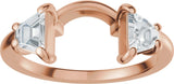 14K Gold Trapezoid Lab-Grown Diamond Wrap Ring Enhancer - Rose Gold - view 3